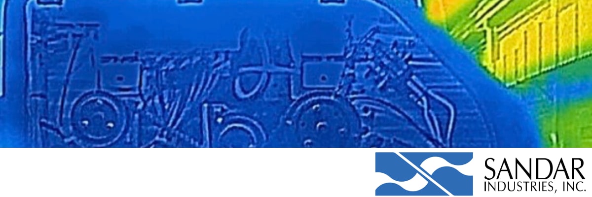 Thermografie eines TUSA V von Sandar Industries. Bleibt auch im heißesten Streß kalt.